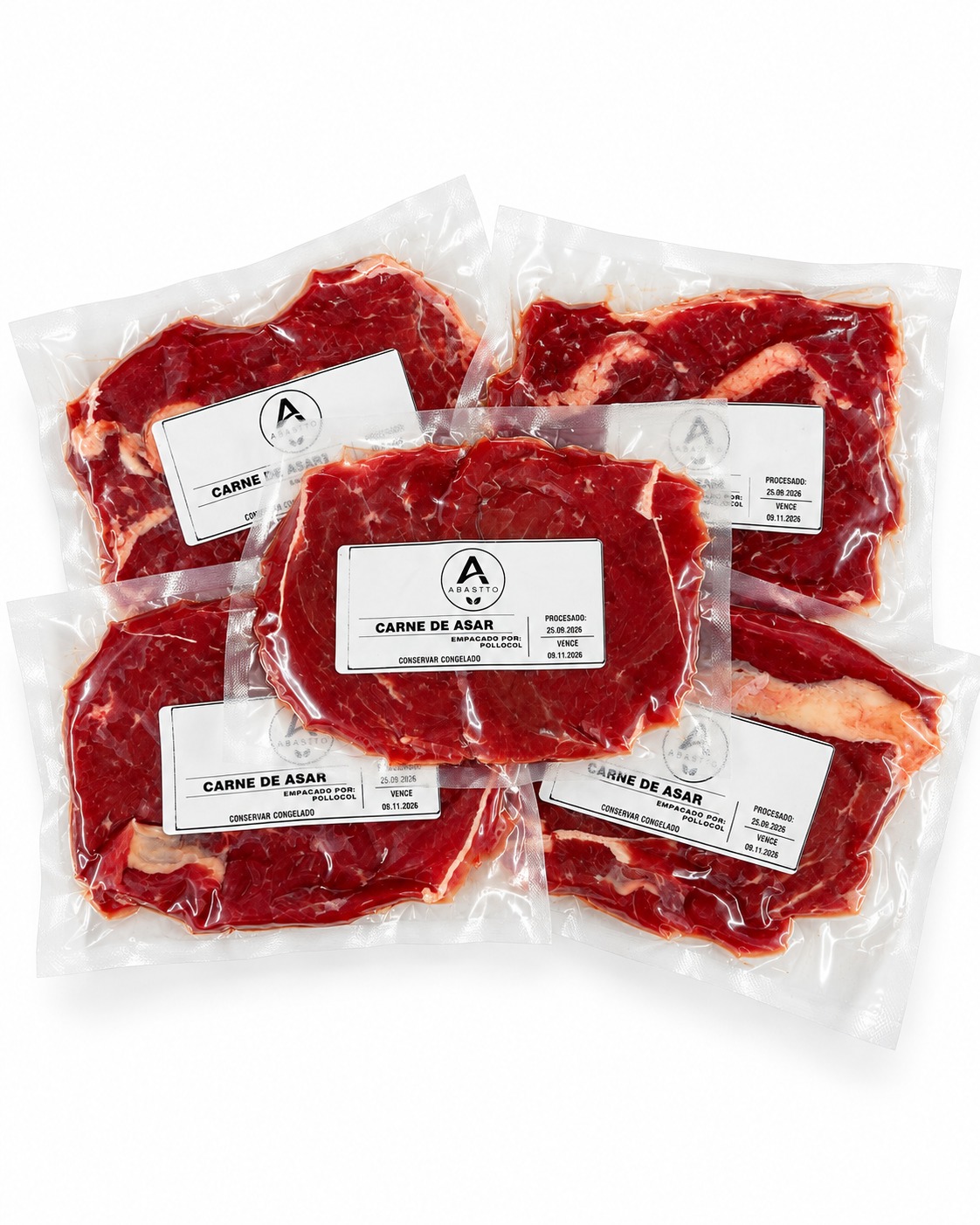 Carne para asar en su empaque