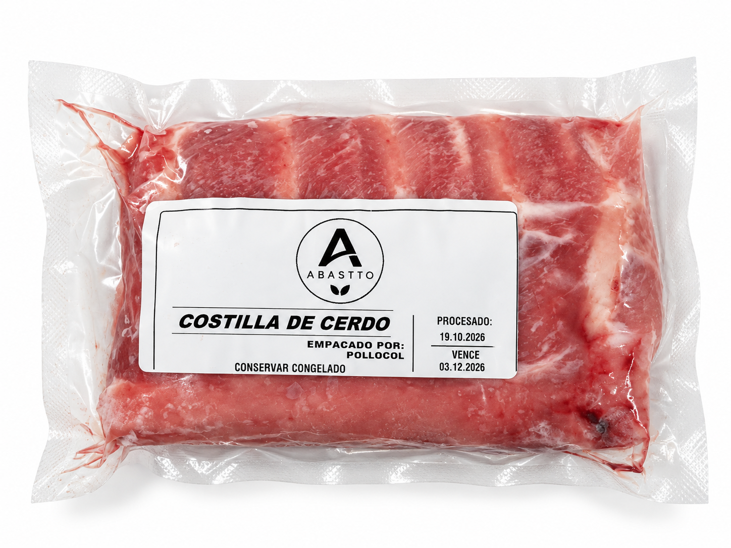 Costilla de cerdo en su empaque